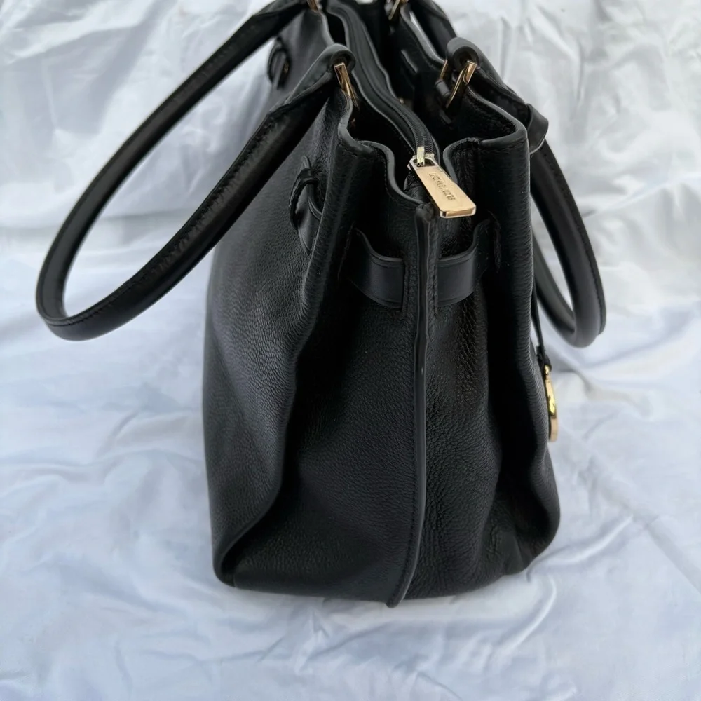 Michael Kors Addison Black and Gold Elegant Shoulder Bag